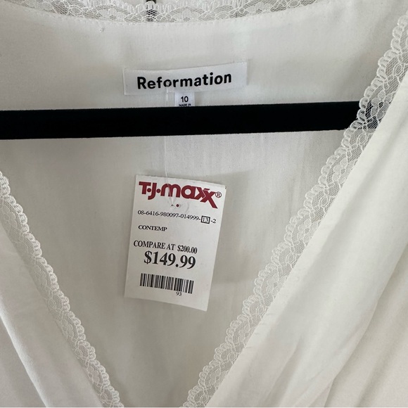 Reformation Lilla Midi Cream Long Sleeve Dress - Picture 3 of 5